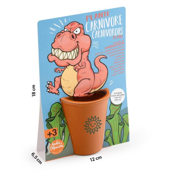 Radis et Capucine - Kit de jardinage enfant - Plante Carnivore - T-Rex - face recto